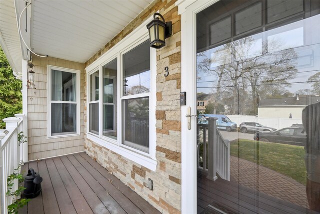 deck with covered porch