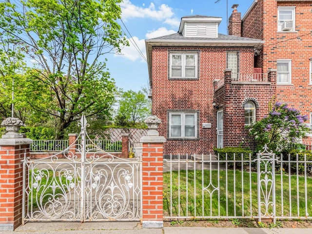 1313 Kearney Ave, Bronx, NY 10465 - view of front of house featuring brick siding and a gate