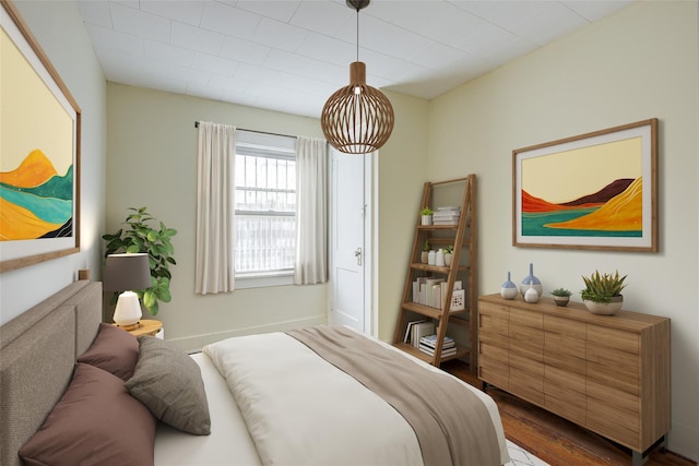 bedroom featuring dark wood finished floors