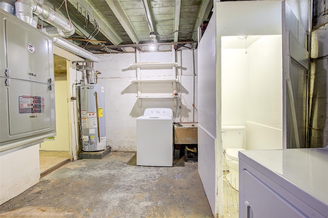 32-55 54th St, Woodside, NY 11377 - unfinished basement featuring water heater and heating unit
