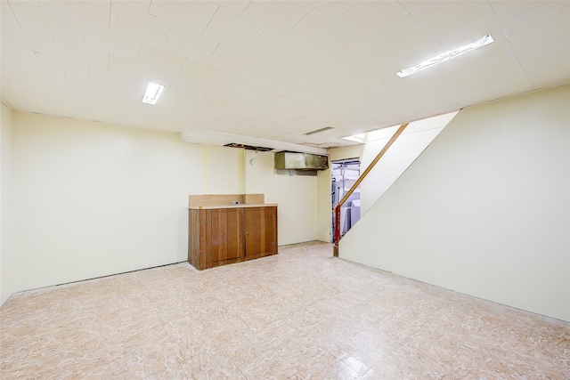 32-55 54th St, Woodside, NY 11377 - finished below grade area with stairway and light floors