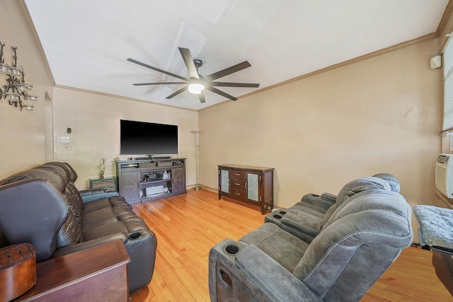 926 Van Nest Ave, Bronx, NY 10462 - living area with a ceiling fan, wood finished floors, and ornamental molding