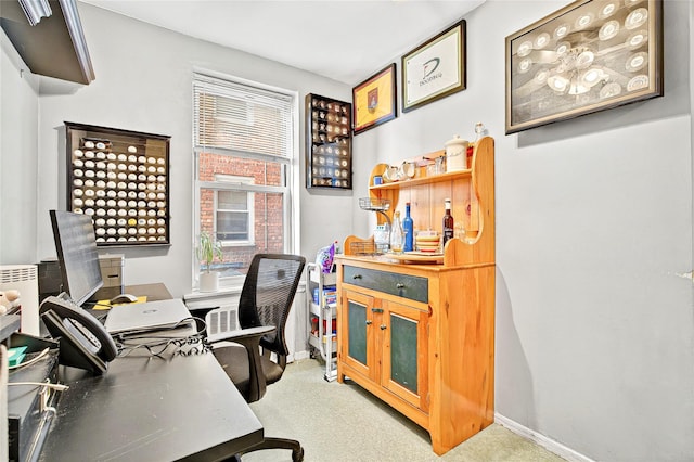 office space featuring baseboards