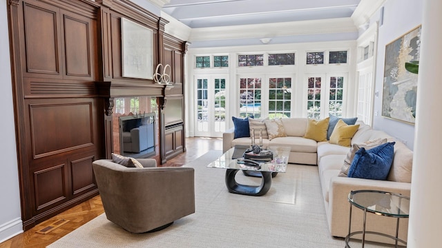 3 Pin Oak Ct, Old Brookville, NY 11545 - living room with crown molding