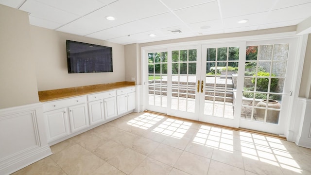 3 Pin Oak Ct, Old Brookville, NY 11545 - unfurnished room featuring recessed lighting, light tile patterned floors, and a wainscoted wall