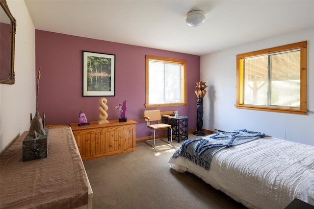 bedroom featuring carpet