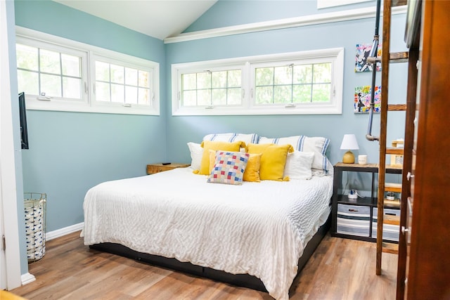 2 Spring Hollow Rd, Centerport, NY 11721 - bedroom with lofted ceiling and wood finished floors