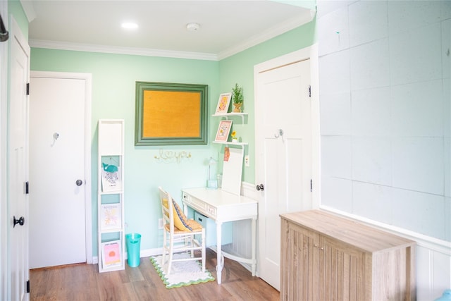 2 Spring Hollow Rd, Centerport, NY 11721 - home office with wood finished floors and ornamental molding