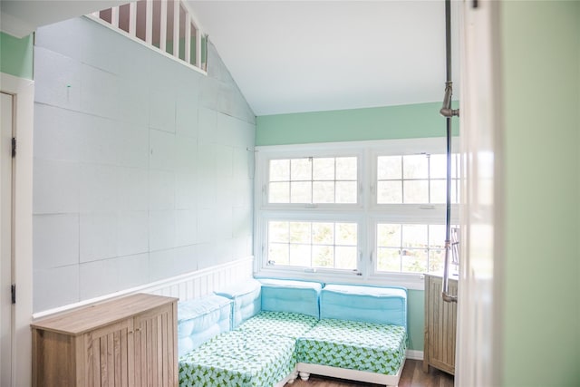 2 Spring Hollow Rd, Centerport, NY 11721 - living area featuring vaulted ceiling and wood finished floors