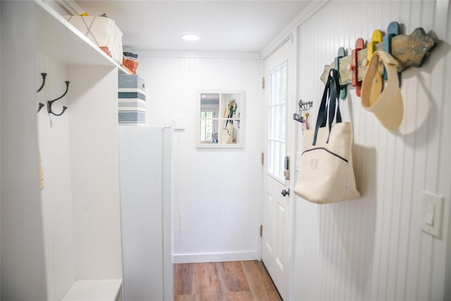 2 Spring Hollow Rd, Centerport, NY 11721 - mudroom featuring wood finished floors and baseboards