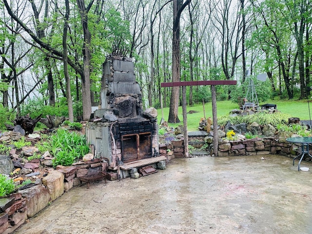 781 Pine Island Tpke, Warwick, NY 10990 - view of patio / terrace featuring an outdoor stone fireplace