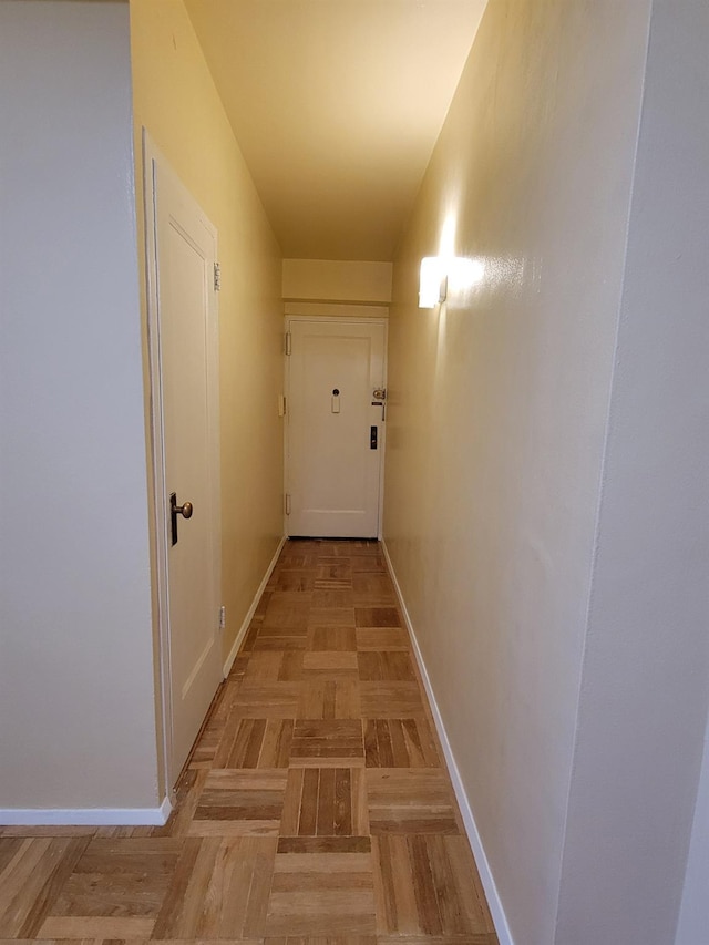 1503 Metropolitan Ave Unit 2F, Bronx, NY 10462 - corridor with parquet flooring and baseboards