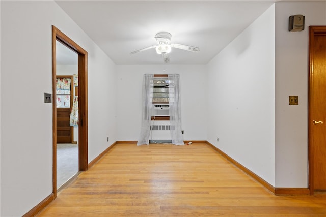 12 Brundage St, Armonk, NY 10504 - empty room featuring baseboards, a ceiling fan, and light wood-style flooring