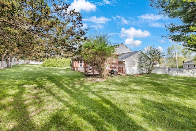 view of yard with fence