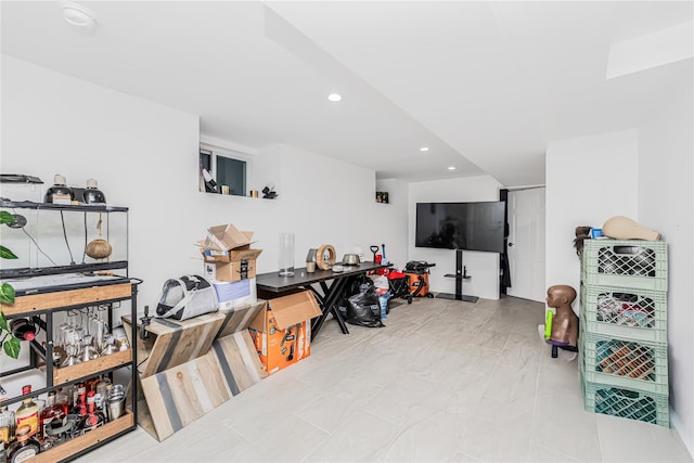 interior space with recessed lighting