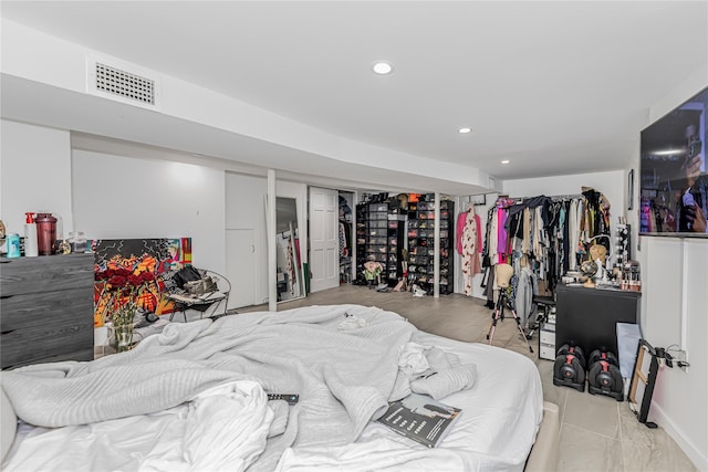 bedroom featuring recessed lighting and visible vents