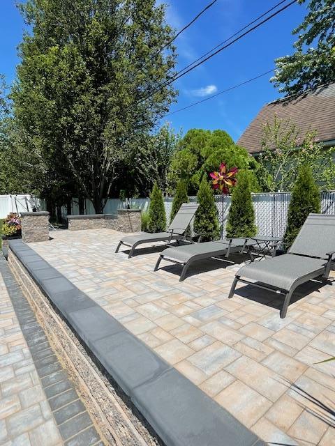 view of patio featuring a fenced backyard
