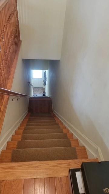 stairs with baseboards
