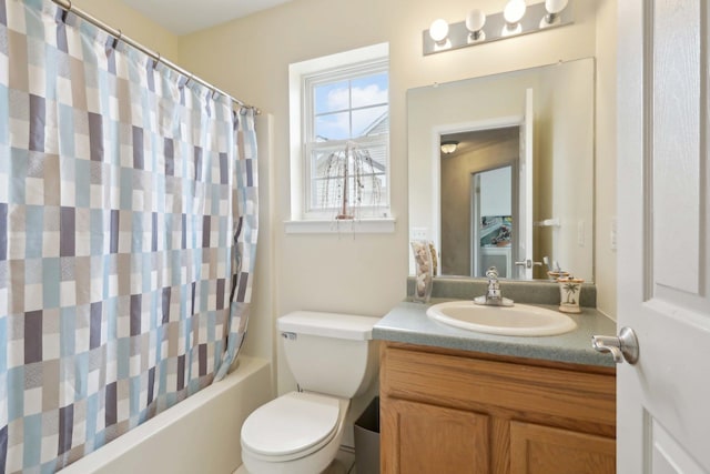 36 Alexander Dr, Washingtonville, NY 10992 - full bath with vanity, toilet, and shower / bathtub combination with curtain