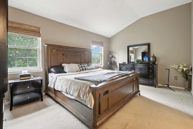 36 Alexander Dr, Washingtonville, NY 10992 - bedroom featuring light colored carpet, lofted ceiling, and baseboards