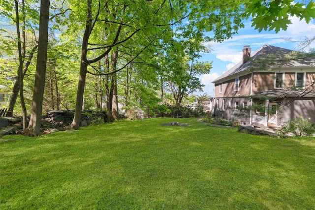 view of grassy yard