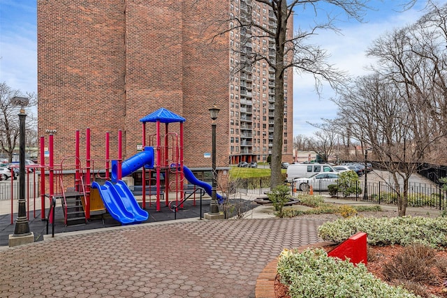 community playground with fence