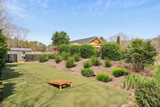 view of yard with a patio and fence