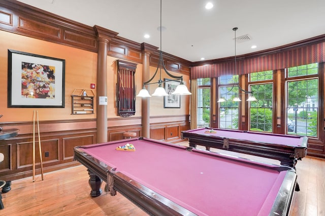 10 Symphony Dr, Lake Grove, NY 11755 - game room with visible vents, ornamental molding, a decorative wall, and pool table