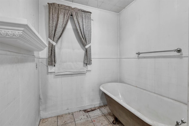 bathroom with a freestanding bath