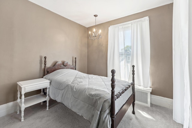 10 Wheeler Ave, Warwick, NY 10990 - bedroom featuring visible vents, carpet flooring, baseboards, and a chandelier