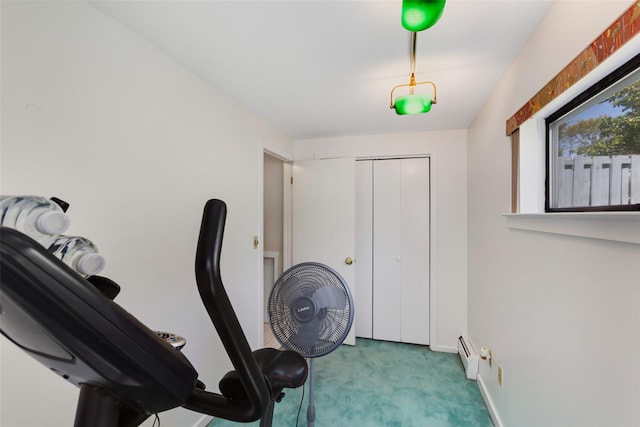 23 Top Of The Rdg Unit A8, Mamaroneck, NY 10543 - interior space with baseboards, a baseboard radiator, and carpet