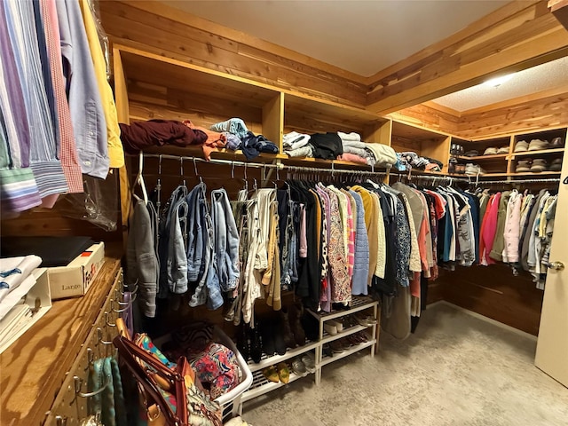 view of walk in closet