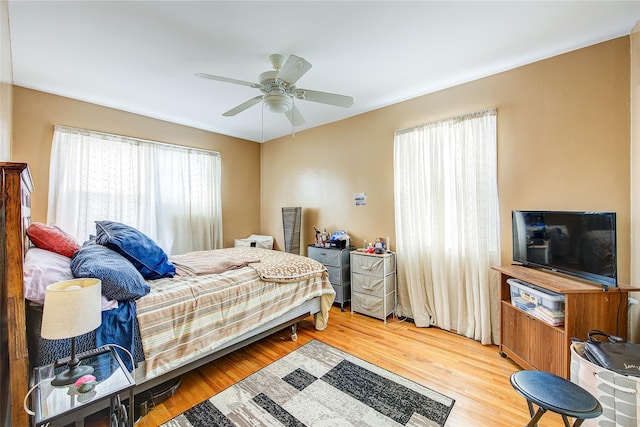 225-54 Murdock Ave, Queens Village, NY 11429 - bedroom with wood finished floors and ceiling fan