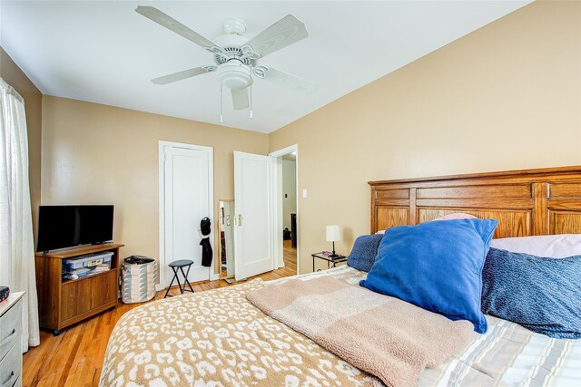 225-54 Murdock Ave, Queens Village, NY 11429 - bedroom with ceiling fan and light wood-type flooring