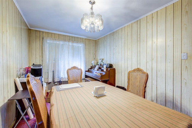 225-54 Murdock Ave, Queens Village, NY 11429 - office featuring crown molding, wood walls, and a chandelier