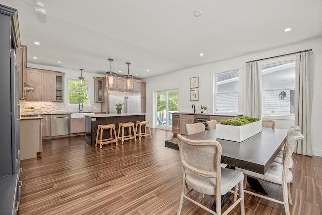 16 Anderson Rd, Pawling, NY 12564 - dining area with dark wood-style floors and recessed lighting