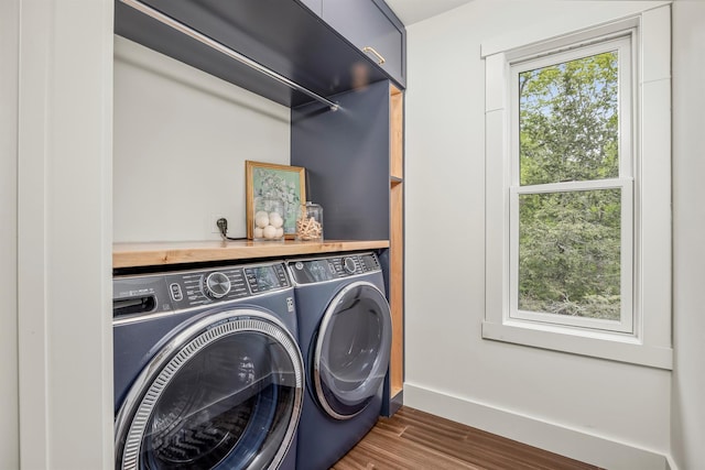 16 Anderson Rd, Pawling, NY 12564 - laundry area with washing machine and dryer, wood finished floors, and baseboards