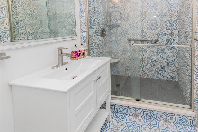 3333 Henry Hudson Pkwy Unit 7C, Bronx, NY 10463 - bathroom featuring vanity and a shower stall