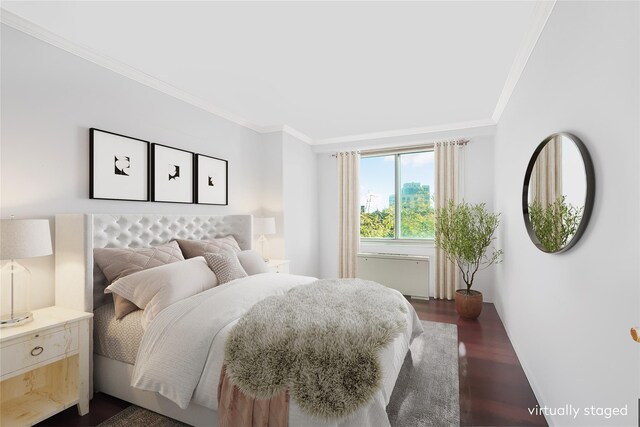 3333 Henry Hudson Pkwy Unit 7C, Bronx, NY 10463 - bedroom featuring dark wood finished floors and crown molding