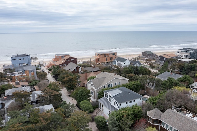 260 Wilmot Rd, Ocean Beach, NY 11770 - drone / aerial view featuring a water view, a view of the beach, and a residential view