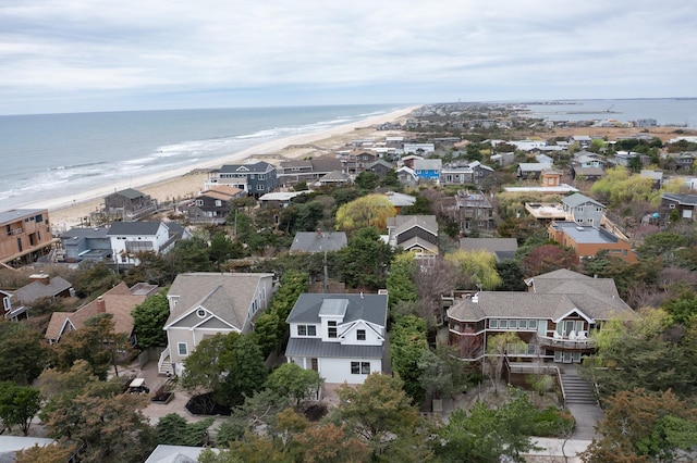 260 Wilmot Rd, Ocean Beach, NY 11770 - aerial view featuring a water view, a view of the beach, and a residential view