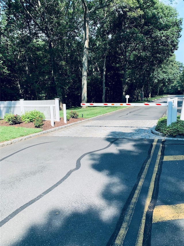 view of street featuring curbs