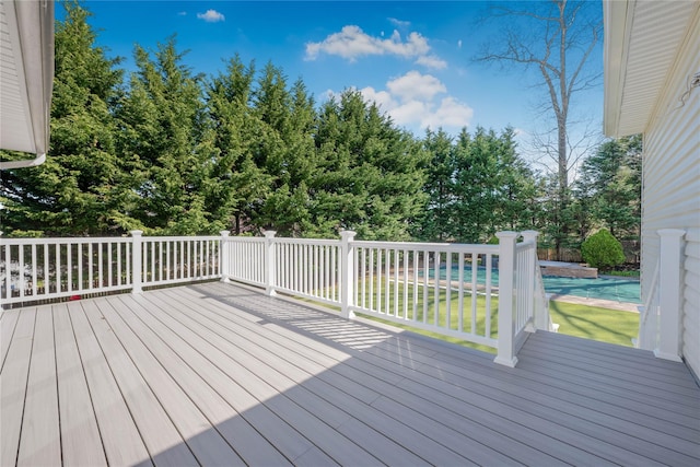29 Fairway Dr, Rocky Point, NY 11778 - deck with an outdoor pool and a lawn