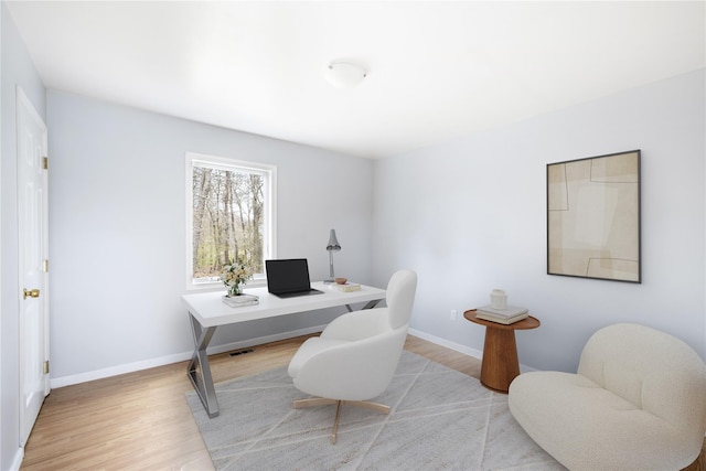 280 Shinnecock Hills Rd, Southampton, NY 11968 - office area with baseboards and light wood-style flooring