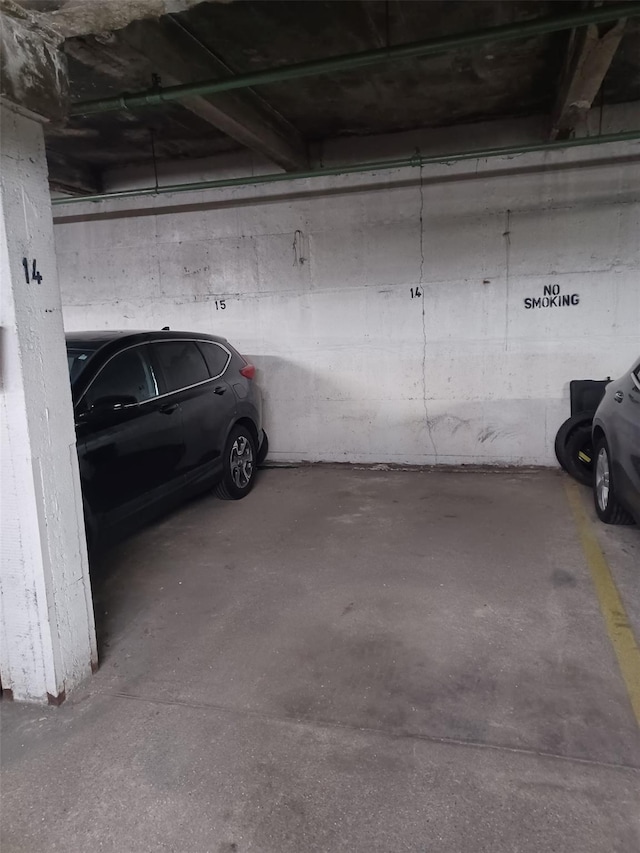 view of parking garage
