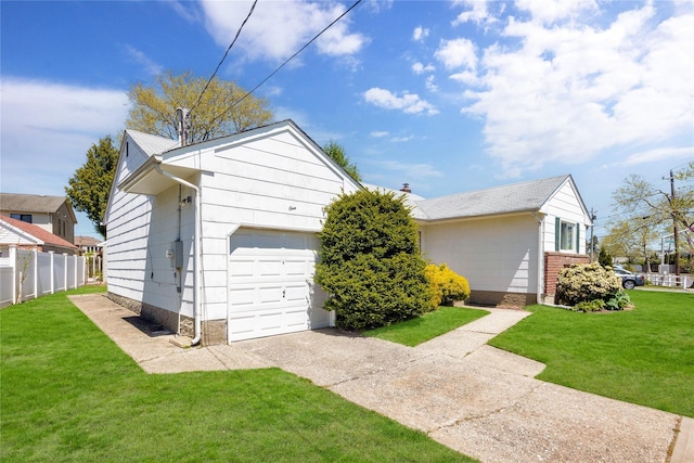 1 Magenta St, Hicksville, NY 11801 - view of home's exterior with fence, a yard, driveway, and a garage