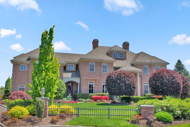 27 True Harbour Way W, Islip, NY 11795 - view of front of home with brick siding and a chimney