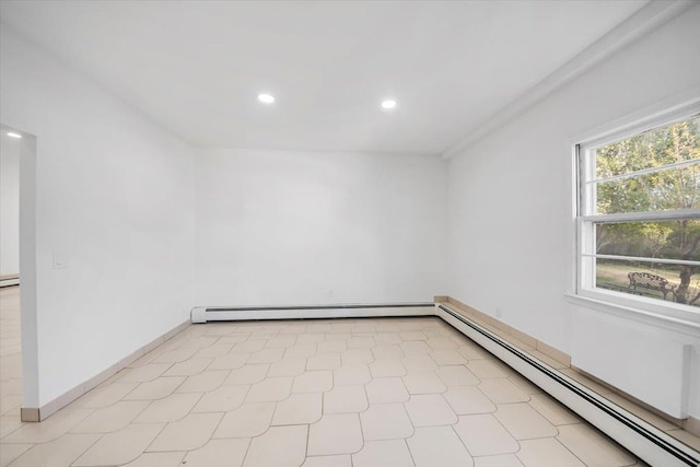 10 Mohawk Rd, Yonkers, NY 10710 - spare room with a baseboard heating unit, light floors, and recessed lighting