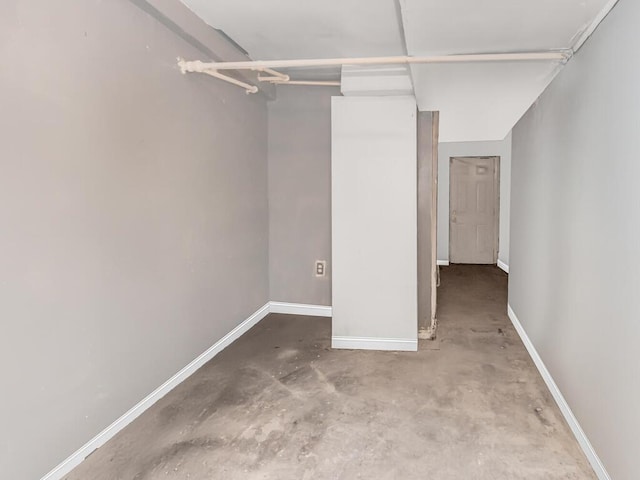 basement with baseboards