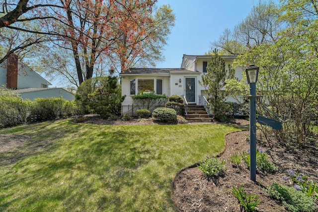 103 S Nauraushaun Rd, Pearl River, NY 10965 - split level home featuring a front lawn